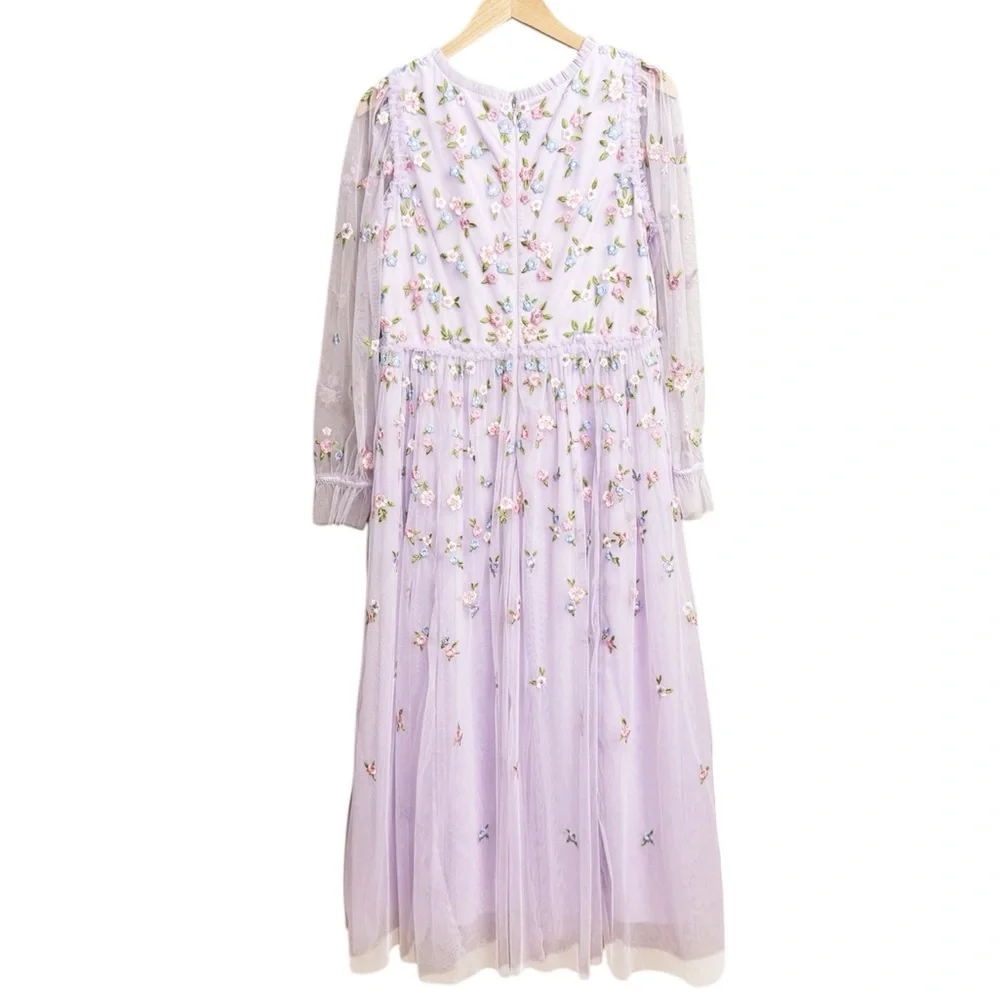Ivy City Co. Zinnia Floral Embroidered Tulle Maxi Dress_3